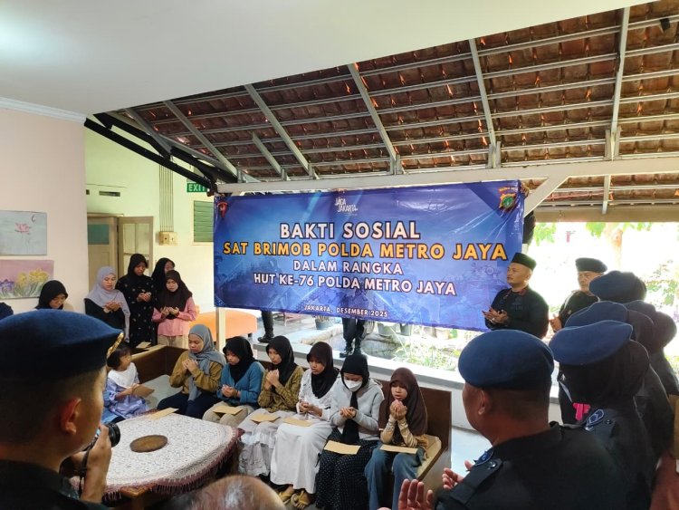 Brimob Polda Metro Jaya Salurkan Bantuan untuk Panti Asuhan Putra Setia, Kramat Sentiong
