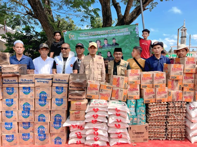 Haji Uma dan Wabup Aceh Timur Salurkan Bantuan DPD RI, Desak Pemerintah Tetapkan Status Bencana Nasional