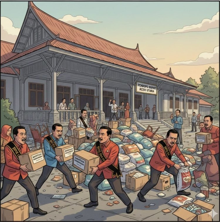 Oknum DPRK Diduga Jarah Bantuan di Pendopo, Distribusi Bencana Aceh Utara Kacau Balau
