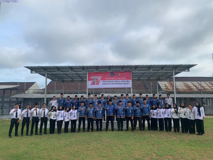 Semangat Bela Negara, Lapas Way Kanan Laksanakan Upacara Peringatan Hari Bela Negara Ke 77.