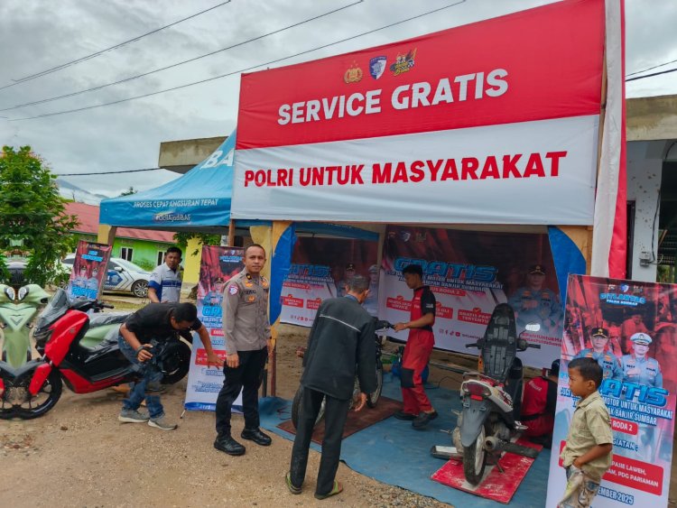 Ringankan Beban Warga, Polri Hadirkan Layanan Servis Kendaraan Gratis di Padang Pariaman