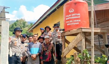 Bantuan Sumur Bor Air Bersih Kapolda Aceh ke-4 di Desa Terpencil Reje Payung Diresmikan Polres Aceh Tengah