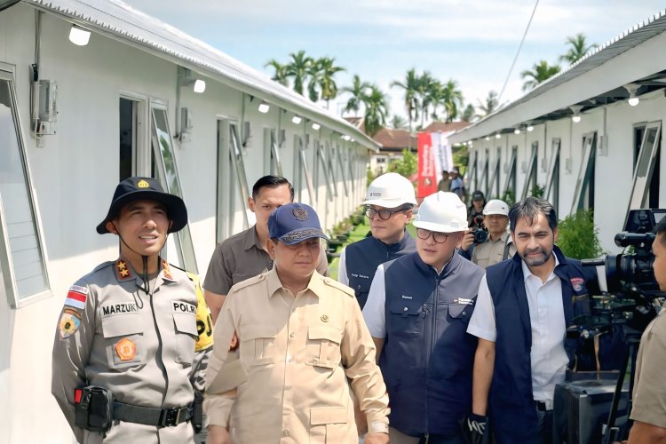 Kapolda Dampingi Presiden Prabowo Tinjau Huntara Korban Bencana di Aceh Tamiang