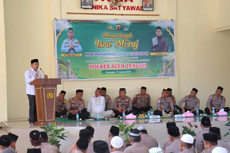 Polres Aceh Tengah Peringati Isra Mi’raj 1447 H, Kapolres Tekankan Kepedulian Pasca Bencana