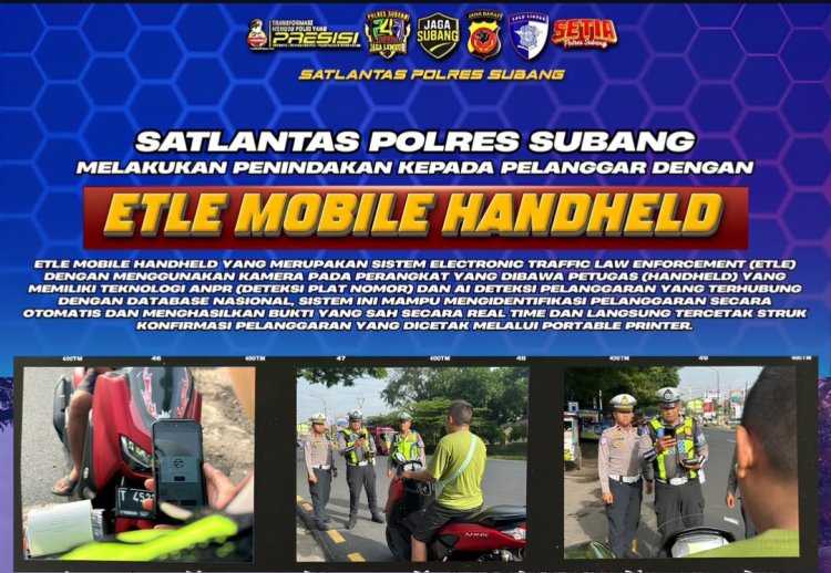 ‎Satlantas Polres Subang Luncurkan Penindakan Lalu Lintas dengan Perangkat ETLE