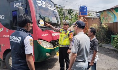 Operasi Keselamatan Krakatau tahun 2026, Satlantas Polres Way Kanan Lakukan Rampcheck di Jalinsum Baradatu