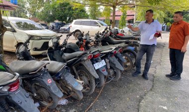 Ungkap Kasus Curat Ranmor di Tiga TKP, Satreskrim Polres Way Kanan Amankan Belasan Motor dan Dua Pelaku Satu diantaranya Residivis Curat di Tahun 2016