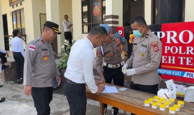 Polres Aceh Tengah Gelar Tes Urine Mendadak, Pastikan Personel Bebas Narkoba