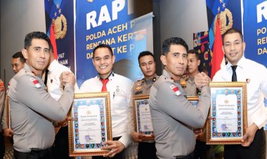 Bersinar di Rapim Polri 2026, Kasat Reskrim dan Kasat Intelkam Lhokseumawe Raih Penghargaan Pelayanan Prima dari Kapolda Aceh