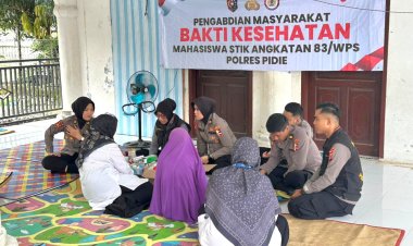 Polri Peduli Kesehatan, Mahasiswa STIK WPS dan Polres Pidie Gelar Bakti Kesehatan di Gampong Tanjung