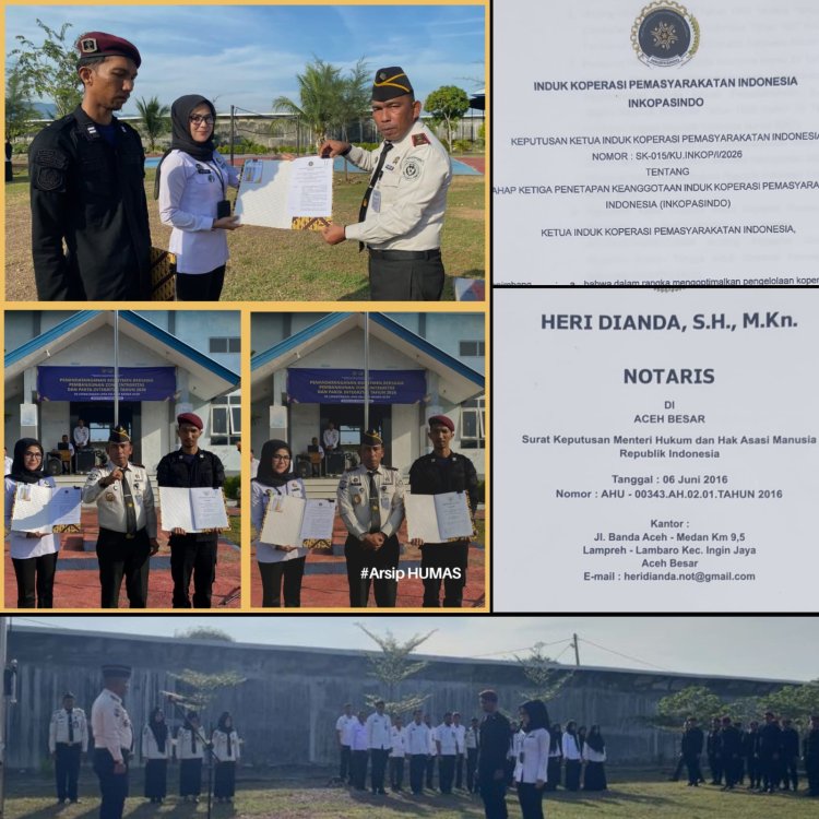 Miliki Posisi Hukum Kuat, Ka. LPKA Banda Aceh Serahkan Dokumen Legal Koperasi kepada Pengurus