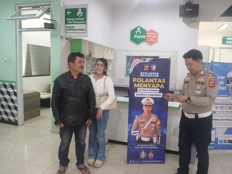 ‎Samsat Cibadak dan Pelabuhan Ratu Gelar Program “Polantas Menyapa” untuk Pelayanan Lebih Prima