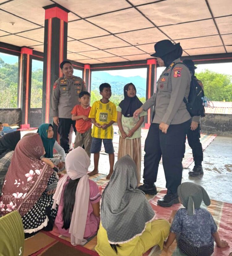 Polres Aceh Tenggara dan Mahasiswa STIK Angkatan 83/WPS Hadirkan Bakti Sosial dan Trauma Healing untuk Korban Banjir
