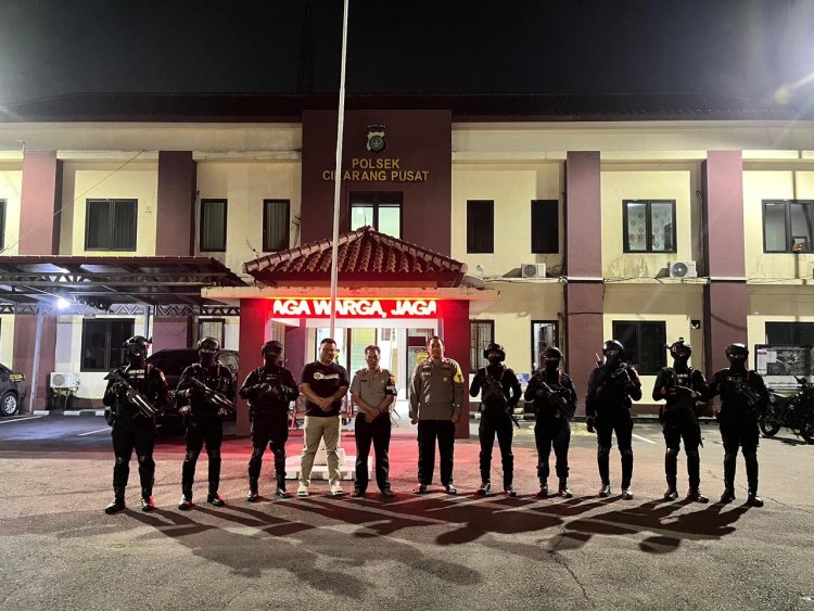 ‎Patroli Brimob Batalyon D Pelopor Antisipasi Tawuran dan Balap Liar di Kabupaten Bekasi