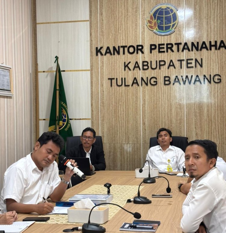 ‎Optimalkan Layanan Masyarakat, Kepala Kantah Tulang Bawang dan Jajaran Ikuti Monev Kanwil BPN Lampung