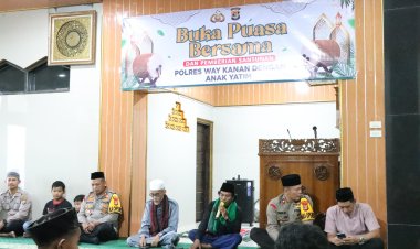 Hiasi Bulan Ramadhan 1447, Kapolres Way Kanan Gelar Bukber dan Santuni Anak Yatim Piatu