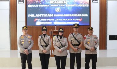 Kapolres Pidie Jaya Pimpin Sertijab Kasat Lantas dan Pelantikan Kapolsek Bandar Dua