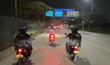 ‎Patroli Brimob Batalyon D Pelopor Antisipasi Tawuran dan Balap Liar di Wilayah Kabupaten Bekasi