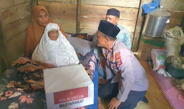 Menutup Ramadan dengan Berkah, Polsek Tanah Luas Berikan Bingkisan untuk Kaum Dhuafa