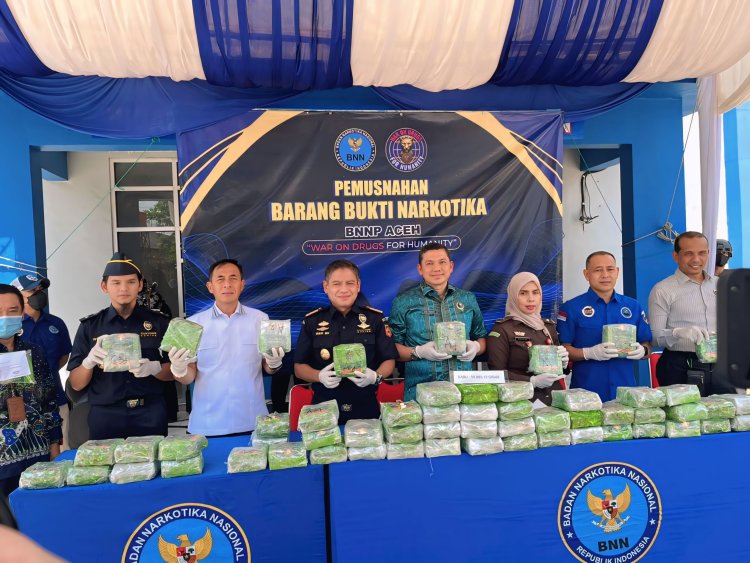 Operasi Gabungan Berbuah Hasil, BNNP Aceh Musnahkan Hampir 60 Kg Sabu