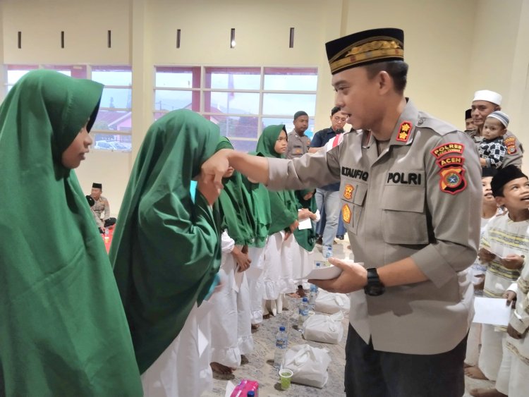 Di Momentum Nuzulul Qur’an, Polres Aceh Tengah Rangkul Tokoh Agama dan Santuni Anak Yatim