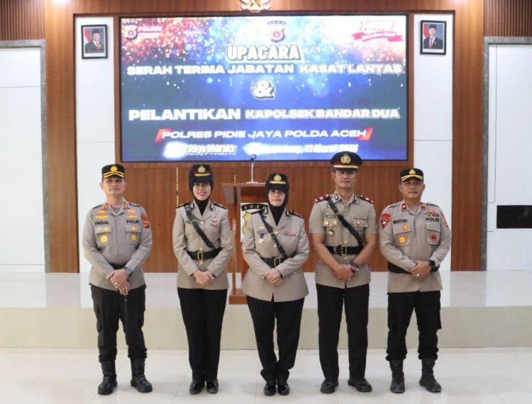 Kapolres Pidie Jaya Pimpin Sertijab Kasat Lantas dan Pelantikan Kapolsek Bandar Dua