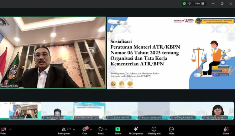 Sosialisasi Regulasi tentang Organisasi dan Tata Kerja, Sekjen ATR/BPN Tekankan Empat Pesan Strategis