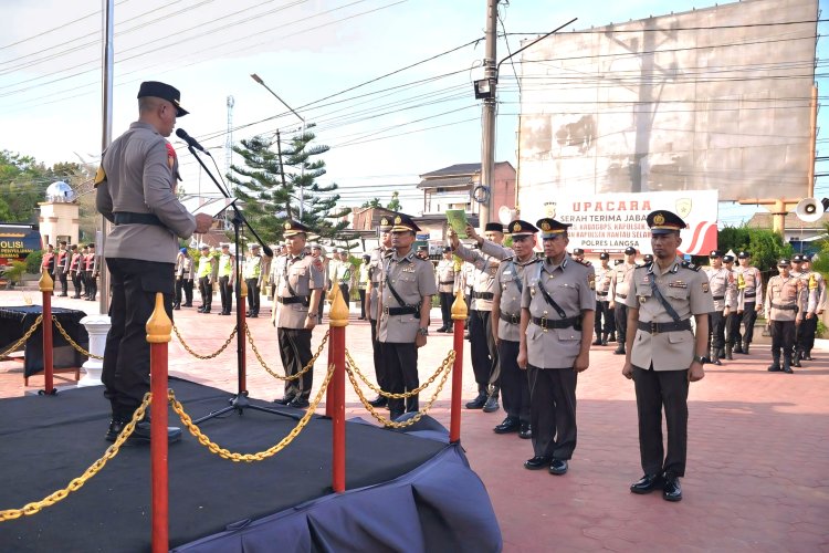 Kapolres Langsa Pimpin Sertijab Wakapolres, Kabag Ops, dan Kapolsek Jajaran