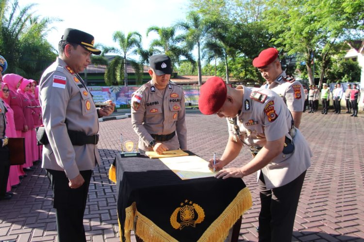 Kapolres Pimpin Sertijab AKP Deno Wahyudi Jabat Kasat Reskrim Polres Aceh Barat