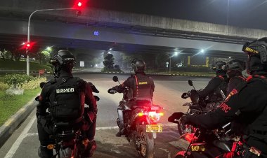 Patroli Brimob Batalyon D Pelopor Antisipasi Tawuran dan Balap Liar di Kabupaten Bekasi Berjalan Kondusif