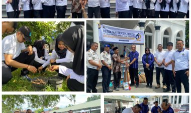 Peringati HBP ke-62, LPKA Banda Aceh Bersihkan Masjid Jami’ Pagar Air