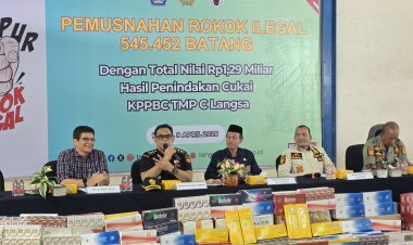Bea Cukai Langsa Musnahkan Ratusan Ribu Batang Rokok Ilegal Senilai Rp1,29 Miliar