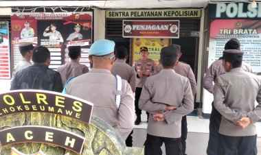 Apel Pagi Polsek Dewantara, Kapolsek Tekankan Disiplin, Kebersihan dan Pelayanan Prima