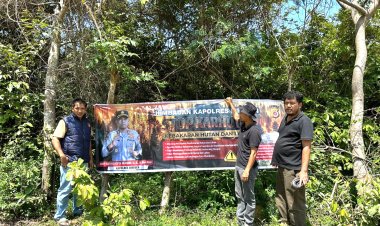 Polres Bireuen Pasang Spanduk Larangan Karhutla, Tegaskan Komitmen Cegah Kebakaran Hutan dan Lahan