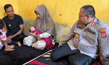 Kepedulian Nyata! Kapolres Nagan Raya Datangi Anak Bibir Sumbing Sambut Hari Bhayangkara ke-80