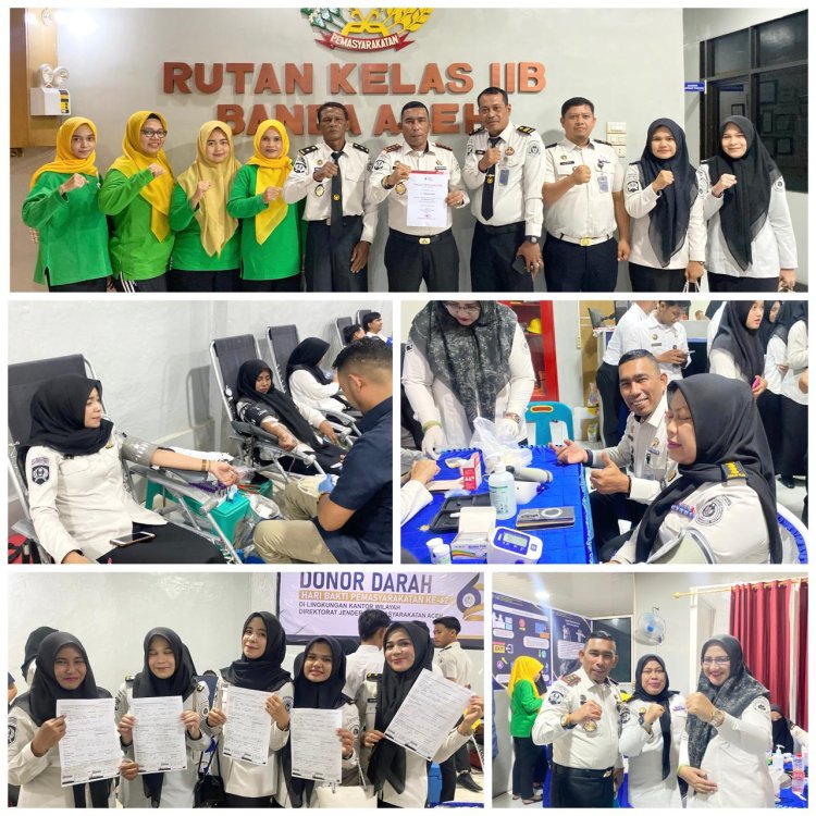 LPKA Banda Aceh Ikuti Donor Darah Peringati Hari Bakti Pemasyarakatan ke-62