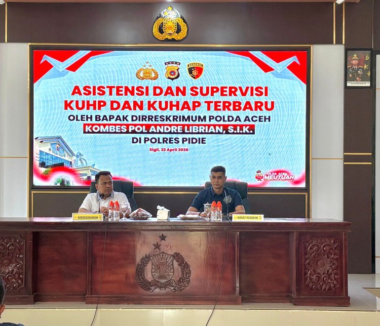 Dirreskrimum Polda Aceh Laksanakan Asistensi dan Supervisi KUHP–KUHAP Terbaru di Polres Pidie