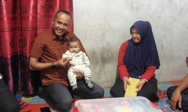 Kepedulian Menyentuh Hati, Kasat Reskrim Polres Nagan Raya Kunjungi Bayi Penderita Jantung Bocor