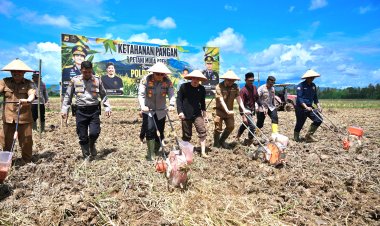 Polres Pidie Salurkan Bantuan Bibit dan Pupuk, Dukung Ketahanan Pangan Bersama Petani Milenial