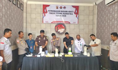 Polres Langsa Musnahkan 2,5 Kg Sabu, Lebih 20 Ribu Jiwa Berhasil Diselamatkan
