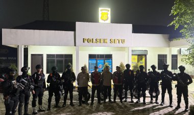 Patroli Brimob Yon D Pelopor Sisir Wilayah Kabupaten Bekasi, Antisipasi Tawuran dan Balap Liar