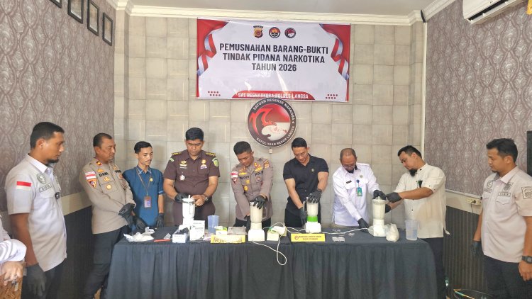 Polres Langsa Musnahkan 2,5 Kg Sabu, Lebih 20 Ribu Jiwa Berhasil Diselamatkan