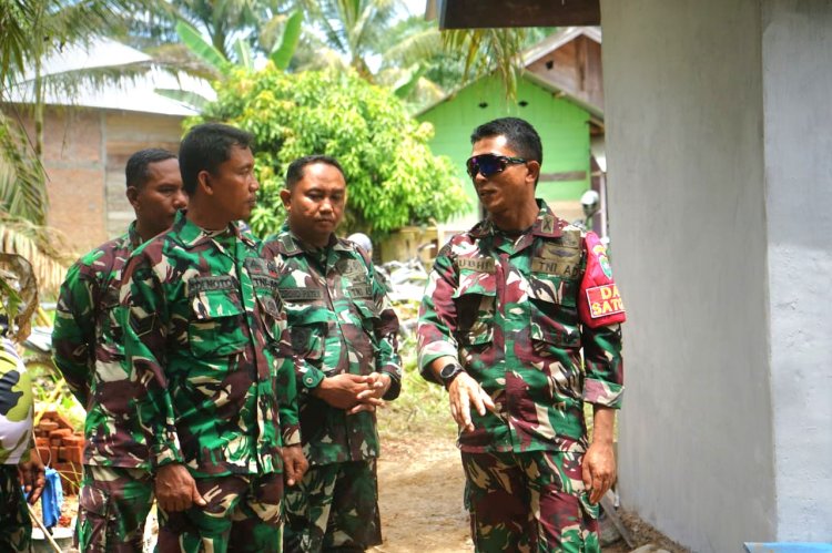 Dansatgas TMMD Ke-128 Kodim 0117/Aceh Tamiang Monitoring Perkembangan Pembangunan Fisik