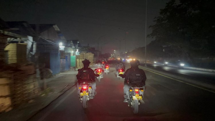 Patroli Brimob Yon D Pelopor Antisipasi Tawuran dan Balap Liar di Kabupaten Bekasi Berjalan Kondusif