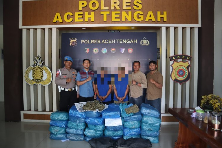 Gagalkan Peredaran 62 Kilogram Ganja, Satresnarkoba Polres Aceh Tengah Ringkus Dua Pelaku