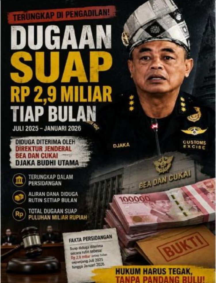 Skema Suap Rp20,3 Miliar di Bea Cukai Terungkap, Dugaan “Jalur Hijau” Disewa Bulanan
