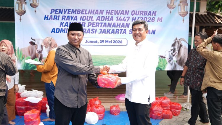 Semangat Berbagi di Hari Raya Iduladha, Kantah Jakarta Selatan Gelar Pemotongan Hewan Qurban