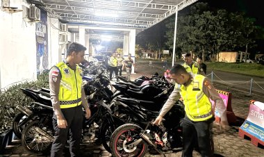 Blue Light Patrol Sat Lantas Aceh Utara Berhasil Cegah Balap Liar, 16 Motor Knalpot Brong Ditindak