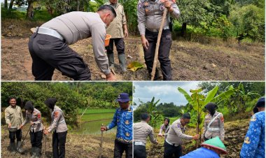 ​Wujud Nyata Polri Peduli Petani, Sat Lantas Polres Kuningan Sukseskan Program Ketahanan Pangan