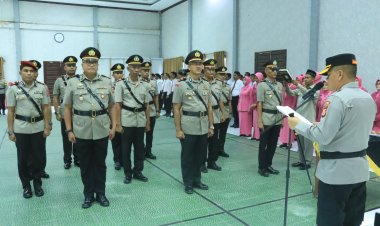 Polres Aceh Utara Gelar Sertijab Sejumlah Pejabat Utama dan Kapolsek Jajaran